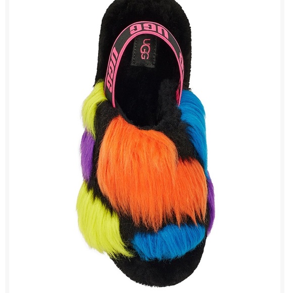Ugg Fluff Yeah party spots multi colored Slippers. Sling back SZ. 7. NWT NIB - Picture 5 of 10